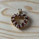 Red and Clear Rhinestone Heart Gold Tone Pendant Photo 0