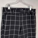 Old Navy Black Grid Plaid Print High Rise Secret Slim Pocket Ankle Slack Pants 6 Photo 1