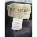 Hugo Buscati  Black Black White Pinstripe Wool Pencil Mini Skirt Size 4 Photo 3