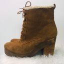 Ralph Lauren Denim Supply  Suede leather Shearling Lace-Up boots Bootie 9 Photo 5