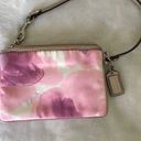 Coach Wristlet Madison Pink Floral Watercolor and Silver Metallic Coin Pouch Photo 1