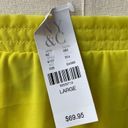 New York And Company  Yellow Off Shoulder Dress NWT L Photo 6