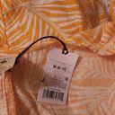 Shade & Shore  Swimsuit Cover Up Women's Medium Orange White Linen Long Sleeve Photo 5