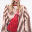 Free People NWT  We the Free Classic Striped Oversized Crewneck - Coffee Combo L Photo 2