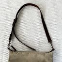 L.L.Bean  Khaki Waxed Canvas Brown Leather Trim Bottom Adjustable Crossbody Bag Photo 8