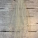 Bridal Wedding Veil With Clear Comb & Beaded Edge White Photo 0