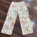 Tommy Bahama  women’s linen cargo pants Size 8 Pastel floral Wide leg Flowy Beach Photo 1