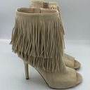 Sam Edelman  Arizona Beige Suede Fringe Open Toe Booties Nashville boho western Photo 0