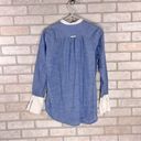 Joie  Betra B Down Blue Button Down Long Sleeve Cotton Shirt Size S Photo 4