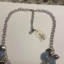 Talbots  Silver Tone / Blue Statement Necklace NWT Adjustable Length Photo 9