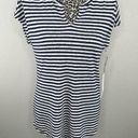 Caslon Navy/White Stripe Linen Blend Cap Sleeve Lightweight Tunic Top XXS NWT Photo 0