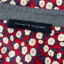 Tommy Hilfiger Floral printed Top 1/2-zip Red White Blue Tab Sleeve size medium Photo 1