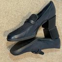 Krass&co WESLEY &  Navy Blue Heeled Leather Loafers with Buckle-8 Photo 1