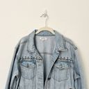 Good American [] Light Wash Studded Distressed Oversized Denim Jacket Sz Large L Photo 3