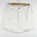 Vanilla Star Jeans Vanilla Star White Denim Distressed Raw Hem Jean Mini Skirt Women's Size 7 Photo 0