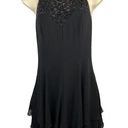 Oleg Cassini Black Tie  size Small Silk Beaded Embellished Party Evening Dress Photo 0