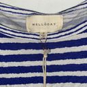 MELLODAY  striped shirt tank top twist knot hem has stretch small‎ nautical NEW Photo 2