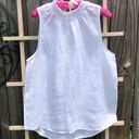 Harvé Benard NEW Harve Benard White linen high neck sleeveless blouse L Photo 0