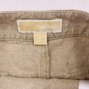 Michael Kors  Skirt Womans 6 Tan Raw Edge Linen Mini Pencil Faux Wrap Button Photo 6