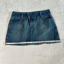 American Eagle  Y2K Denim Mini Skirt Womens Sz 4 Blue Snap Western VTG Festival Photo 8