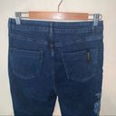 NWT Mossimo Dutti Floral Embroidered Straight Leg Dark Wash Crop Raw Hem Jeans Size 6 Photo 7