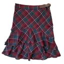 Ralph Lauren  Blue Label Ruffle Plaid Skirt Women's 6 Tartan 100% Wool Preppy Photo 0