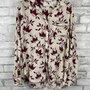 Ganni new -  Women's White Red Leaf Button-Down Long Sleeve Blouse (size M) Photo 1