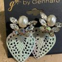 g by Gennaro Dangle Drop Iridescent Heart & Faux Pearl Iridescent Rhines… Photo 1