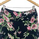 CAbi  Flowy High Waisted Midi Skirt Floral Print Black Pink Rayon Womens 8 Photo 2