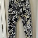 Balance Collection Grey/Black/Yellow floral pattern leggings in size Large Photo 0