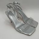 Marc Fisher  Heels Breta Size 9.5 Chrome Silver Clear Sparkle Prom Homecoming Photo 1