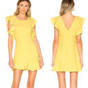 BCBGeneration  Ruffle Sleeve Scoop Neck Mini Dress Lemonade Yellow Women's Size 8 Photo 1