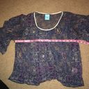 H.I.P. sheer floral ruffle top, Small Photo 5