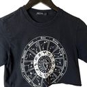 Zodiac  Signs T Shirt Womens Black Small S Crop Top Raw Hem Constellation Cotton Photo 1