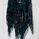 Coldwater Creek 💜Sheer Silk, Black Velvet Burnout Poncho,Beading & Tassels. OSFM💜 Photo 7