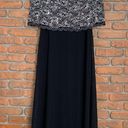 Alex Evenings  Mock Two-Piece A-Line Sequin Full Length Gown Black White - Size 6 Photo 2