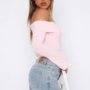White Fox Boutique White Fox Keep Saying Sorry Long Sleeve Top Baby Pink Off The Shoulder Photo 1