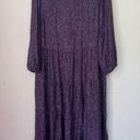 J.Jill  Long Sleeve Prairie Purple Paisley Midi Dress Viscose ~ Women’s Size L Photo 0