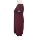 Eileen Fisher  Knit Wool Dress Empire Waist Burgundy Mini Short Sleeves Womens S Photo 2