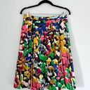 J.Crew  Silk Pleated Brushstroke Print Midi Skirt Photo 7