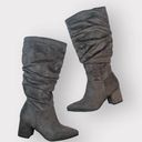 Seven Dials 7Dials Norbury Tall Slouch Boots Suedette NEW 6.5 Grey Gray Heeled Shoes Vegan Photo 0