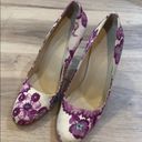 Burberry floral purple 4 inch heel Italian made leather sole 40.5 or 10.5 Photo 13