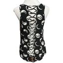 Hot Topic  Moon Phases Crisscross Back Tank Top Black White Size Small Photo 1