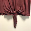 Kim And Cami  Tie Front 3/4 Sleeve Tee Maroon medium Photo 4