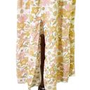 Petal and Pup  Strapless Retro Floral Midi Dress Tan Pink Cream Size 4 70s Boho Photo 7