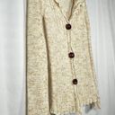 BCBGMAXAZRIA  Tan Beige Cream Ivory Knit Button Down Knit Boho Cardigan Sweater Photo 4