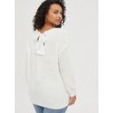 Torrid  Cable Sweater Tie Back Neckline Ivory Pullover Knit Long Sleeve Size 3 Photo 1