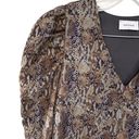 Adrienne  Snakeskin Print Puff Balloon Sleeve Blouse Mobwife Top Photo 4