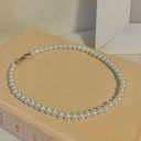 American Vintage Vintage “Venya” Pearl Necklace Hand Knotted Silver Tone Pearlcore Elegant Style Photo 3