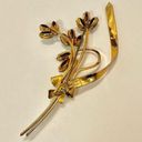 Sterling Silver Coro  craft gold plated and blue flower rhinestone vintage brooch Photo 1